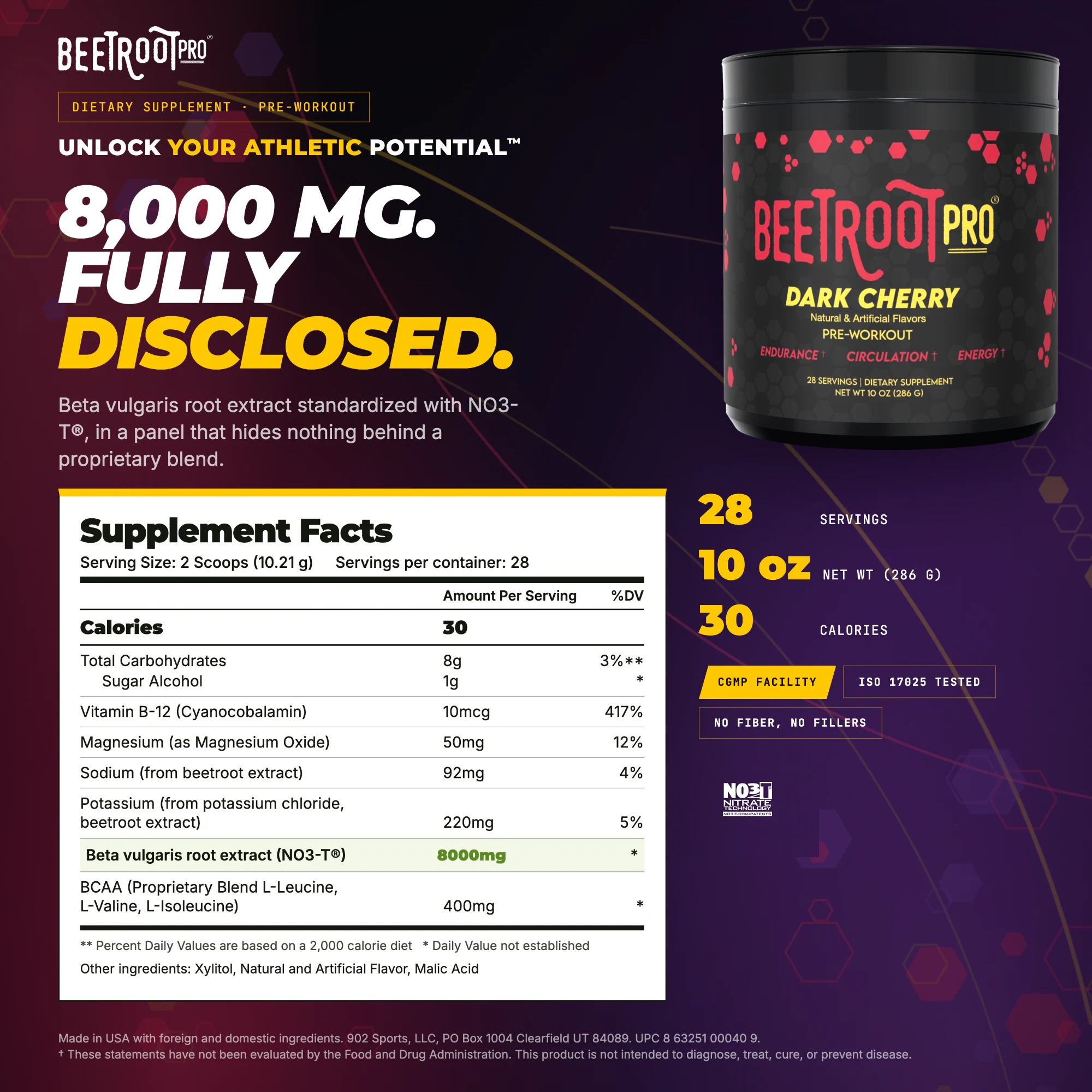 Beetroot Pro Supplement Facts