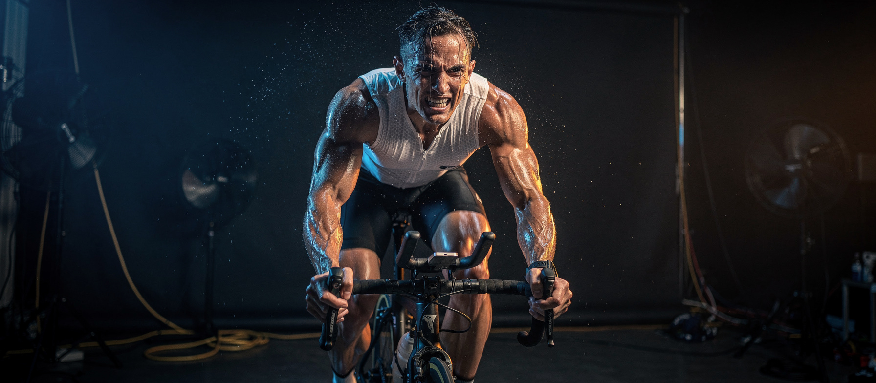Endurance athlete pushing through a high-intensity effort where acidosis buffering matters